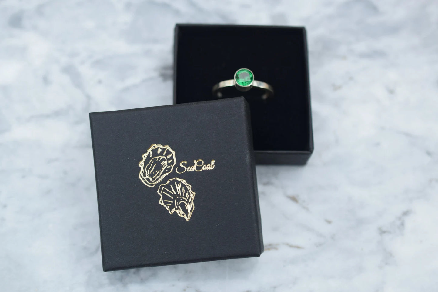 Lab Created Emerald Sterling Silver Ring