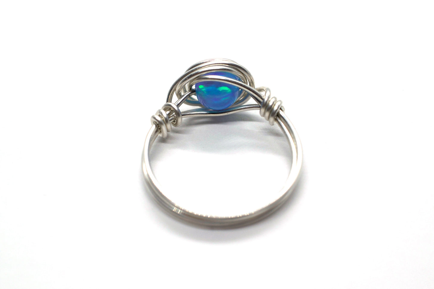 Opal Ring Wire Wrapped in Sterling Silver
