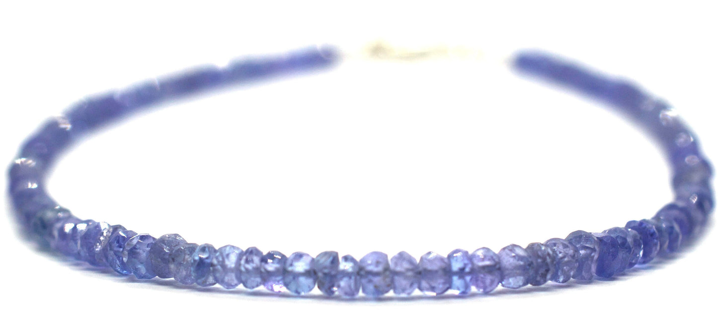 Elegant Natural Tanzanite Gemstone Bracelet in Sterling Silver for Women, December Birthstone Gift