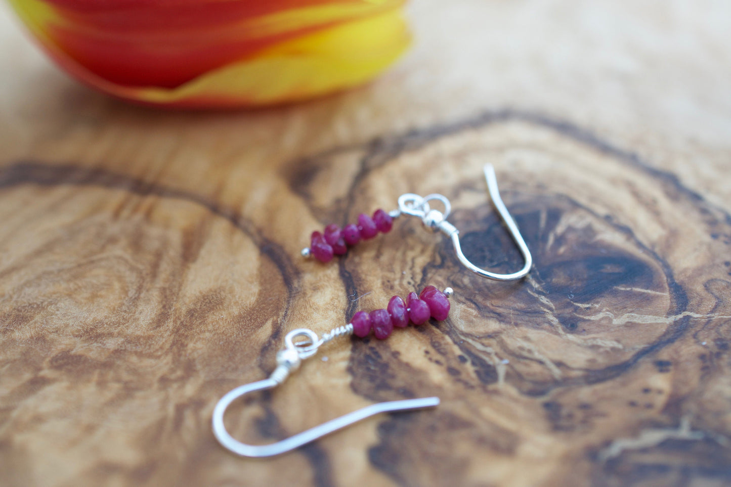 Ruby Earrings in Sterling Silver