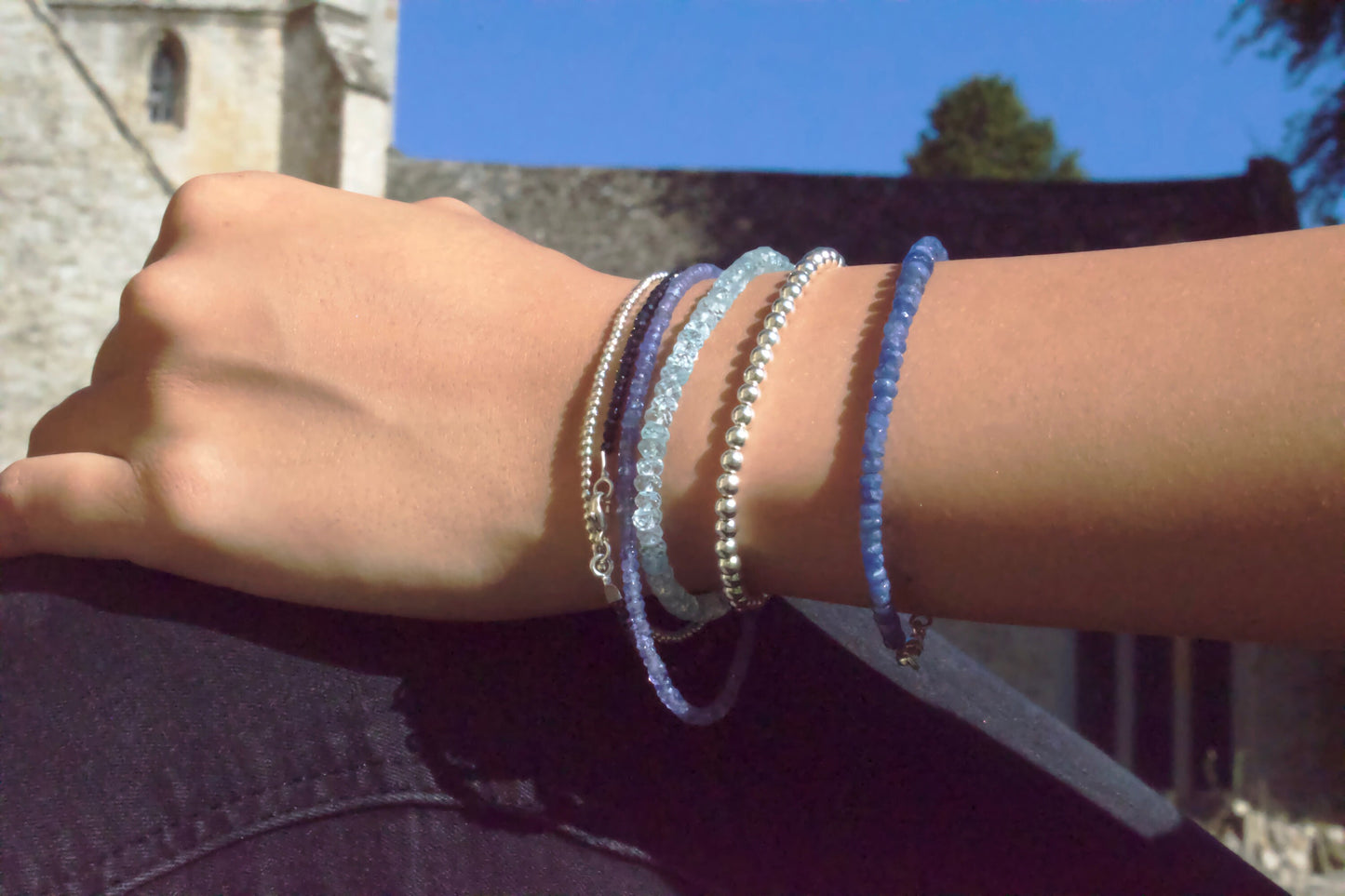 Elegant Natural Tanzanite Gemstone Bracelet in Sterling Silver for Women, December Birthstone Gift