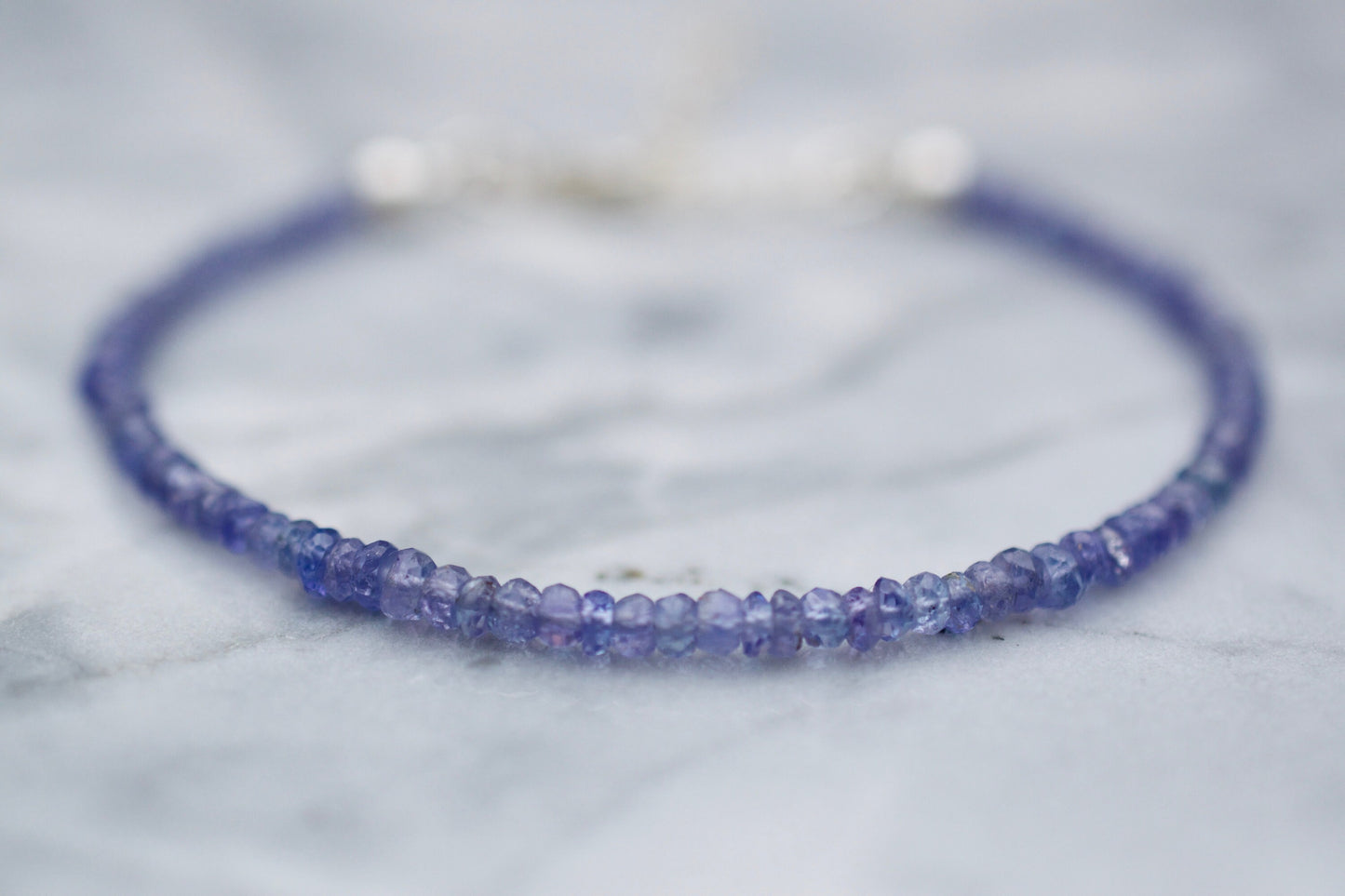 Elegant Natural Tanzanite Gemstone Bracelet in Sterling Silver for Women, December Birthstone Gift