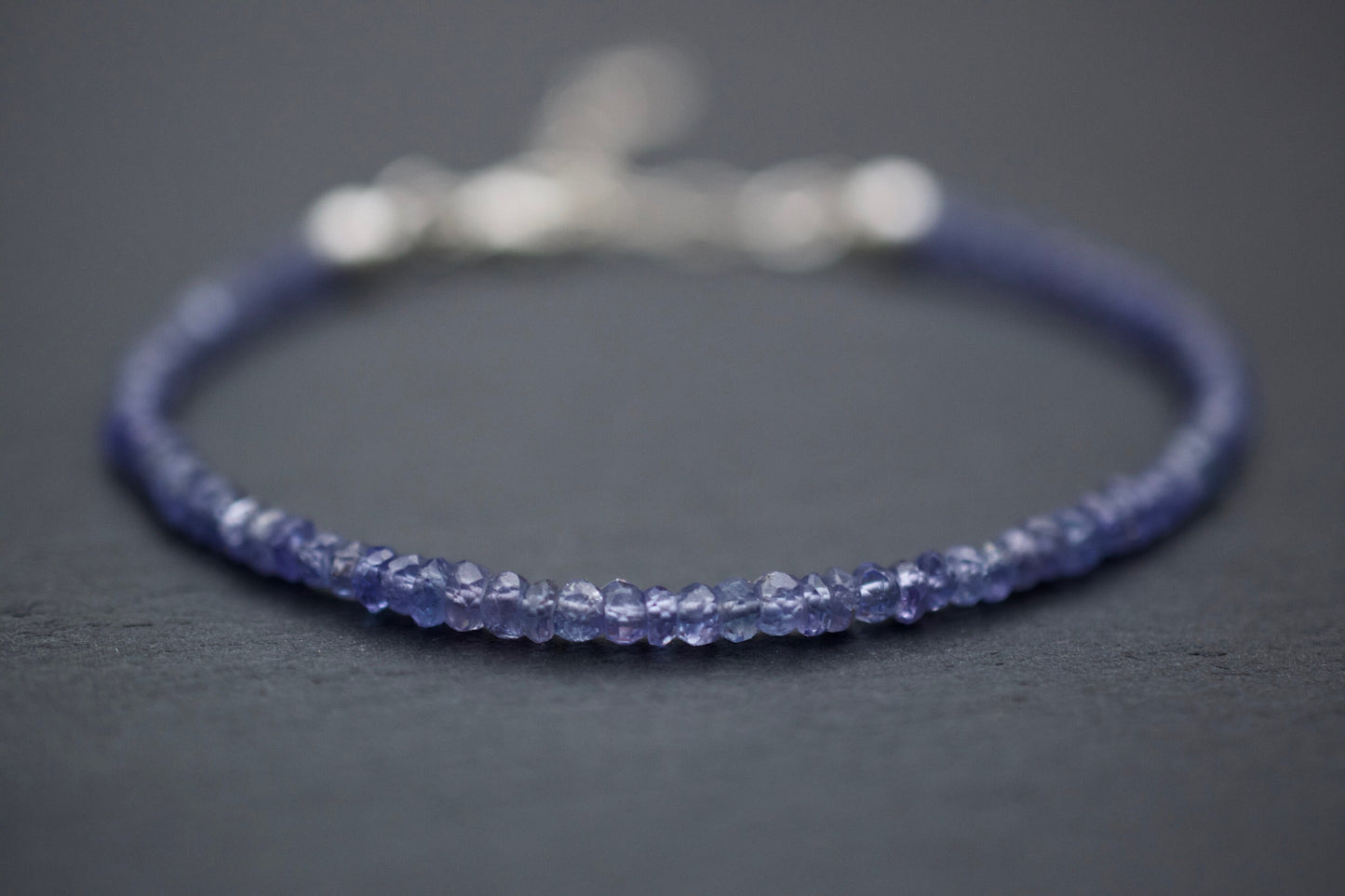 Elegant Natural Tanzanite Gemstone Bracelet in Sterling Silver for Women, December Birthstone Gift