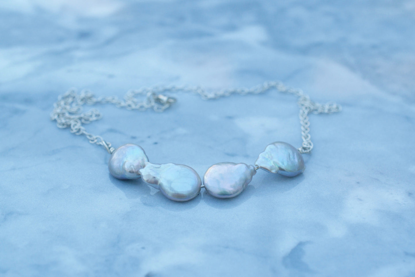 Grey Coin Pearl Necklace