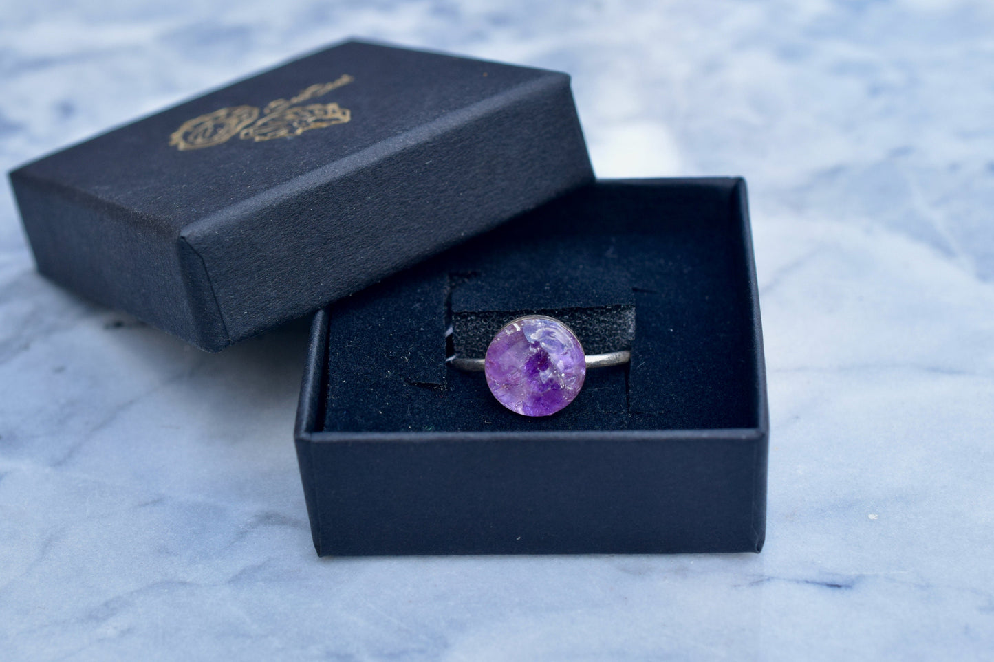 Raw Amethyst Ring Sterling Silver