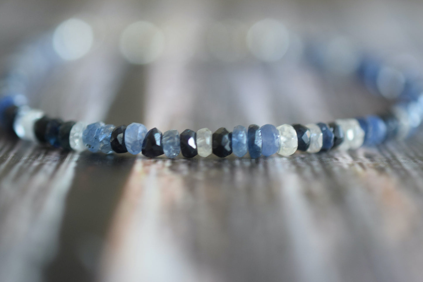 Natural Sapphire Bracelet, Blue Sapphire Bracelet & White Sapphire Bracelet