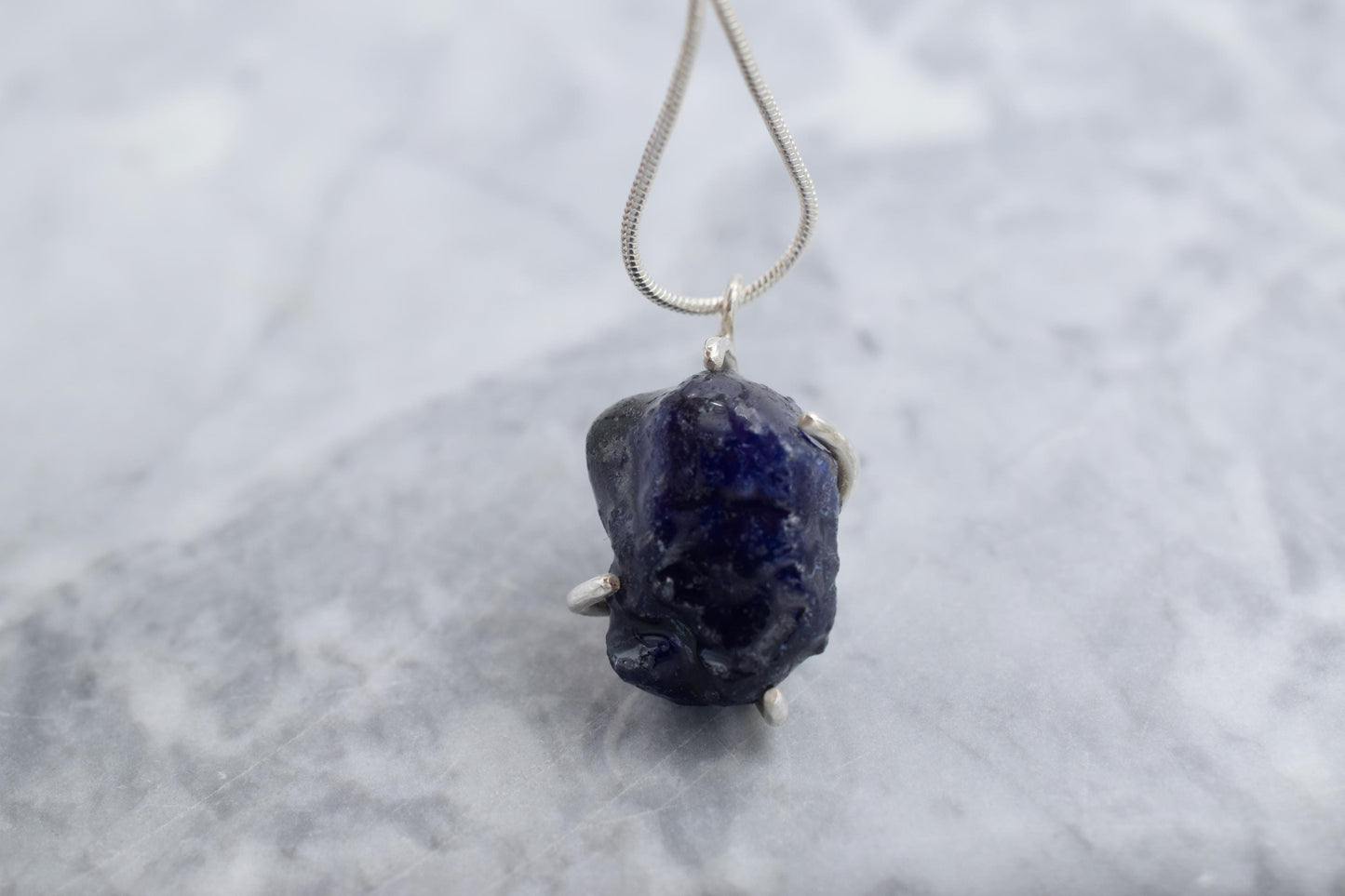 Silver Sapphire Necklace