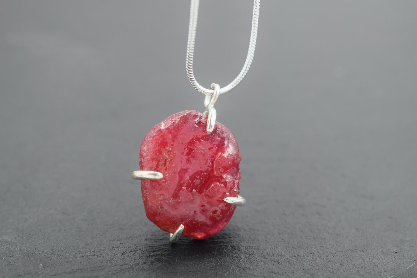 Raw Ruby Necklace
