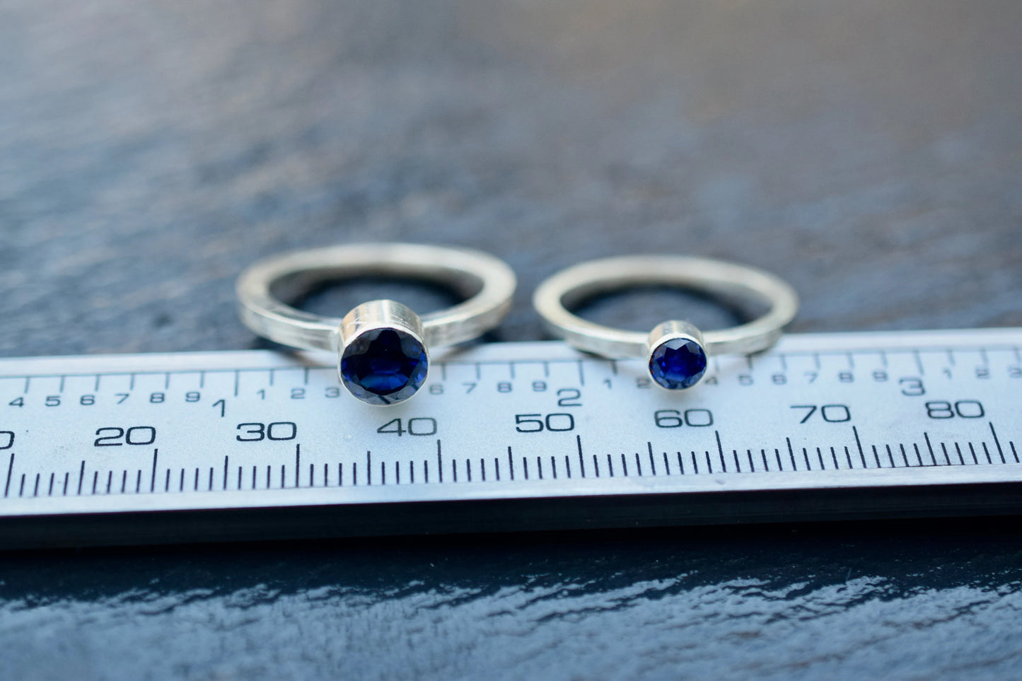 Lab Created Sapphire Sterling Silver Ring
