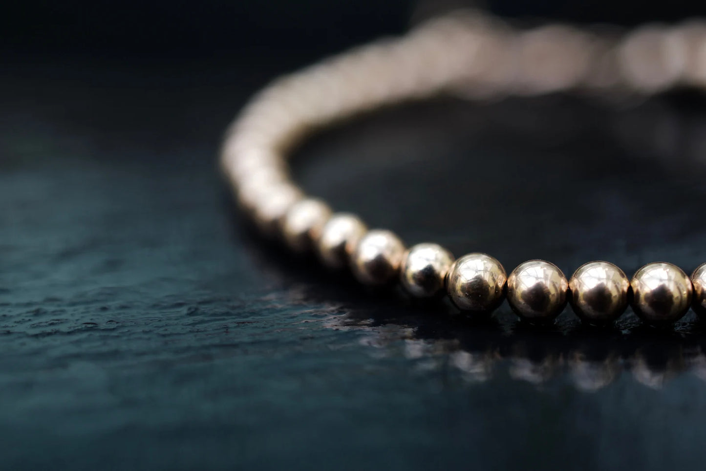 Rose Gold Beaded Bracelet, 14K Rose Gold Filled Bracelet