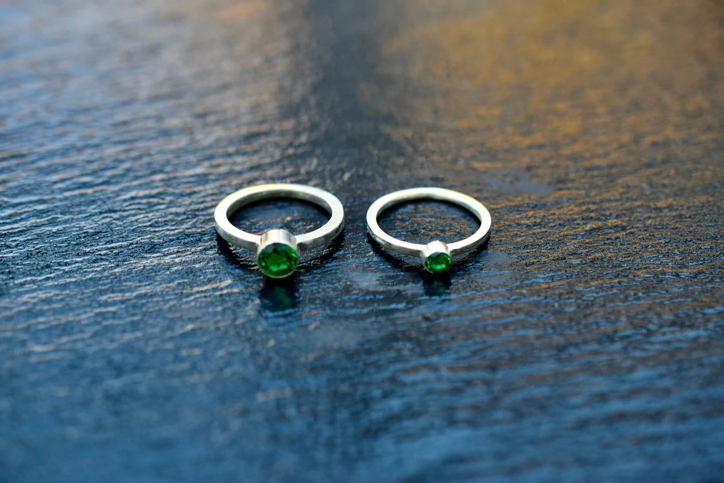 Lab Created Emerald Sterling Silver Ring