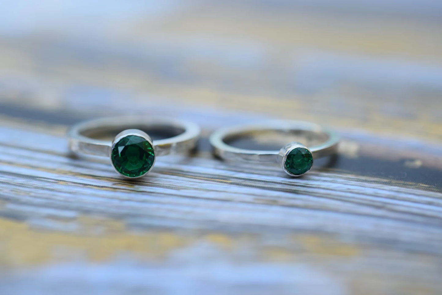Lab Created Emerald Sterling Silver Ring