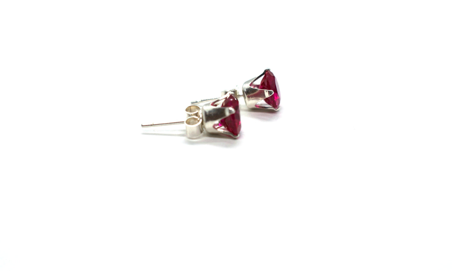 Lab Created Ruby Studs, Lab Created Ruby Earrings, Lab Created Corundum