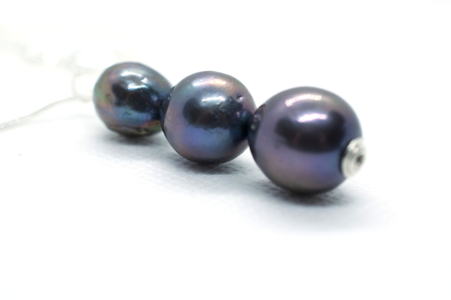 Graduated Pearl Pendant Necklace - Sterling Silver Chain