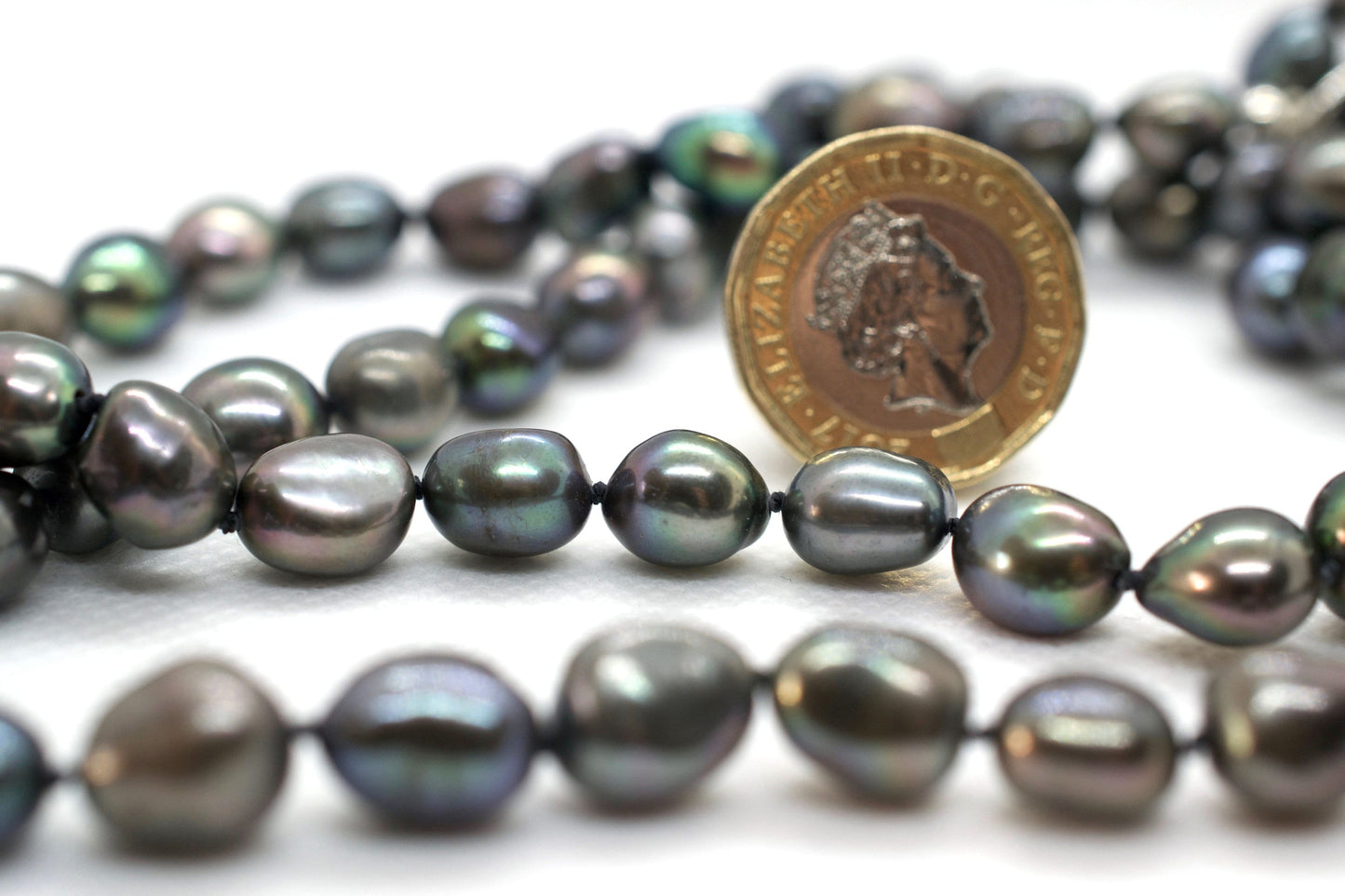 Natural Black Pearl Necklace in Sterling Silver, Extra long pearl necklace, Real pearl necklace, Pearl lariat necklace, 1920 pearl necklace.