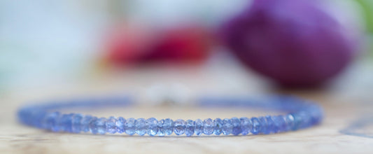 Elegant Natural Tanzanite Gemstone Bracelet in Sterling Silver for Women, December Birthstone Gift
