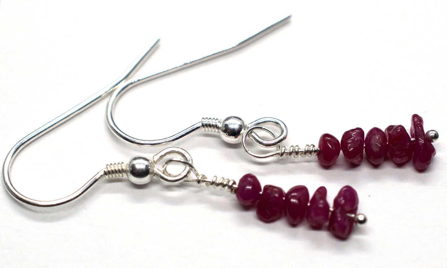 Ruby Earrings in Sterling Silver