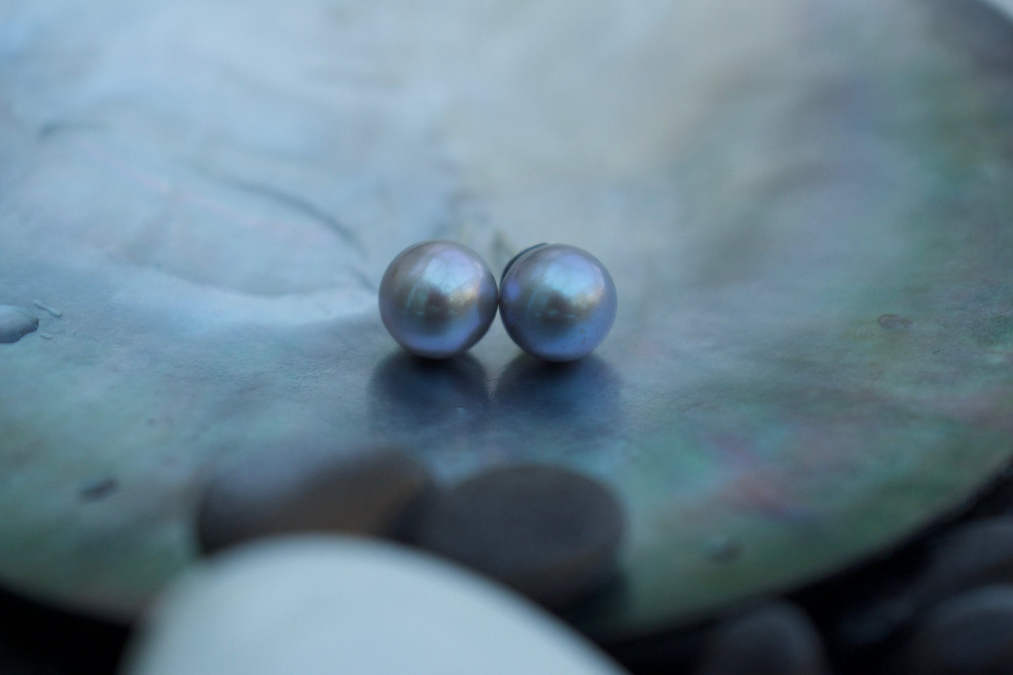 Grey Pearl Earrings in Sterling Silver or 14K Gold Filled