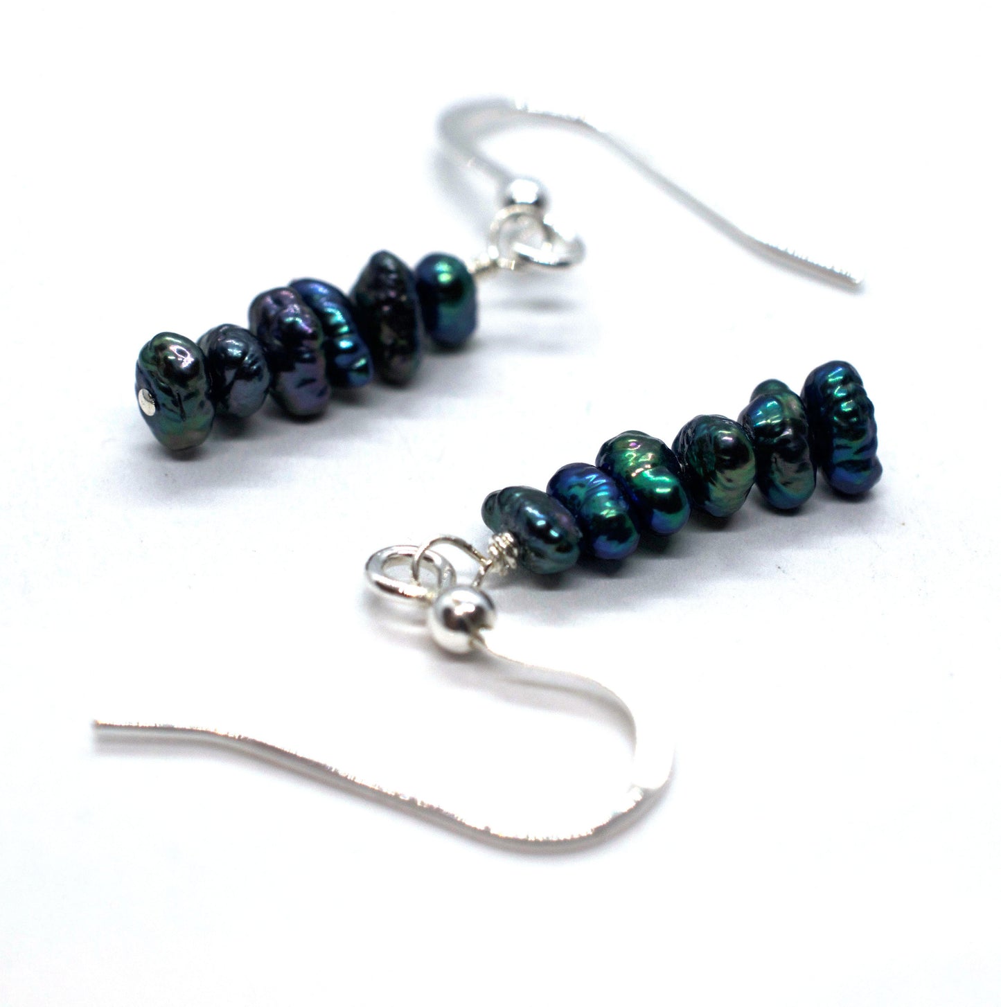 Black Keshi Pearl Drop Earrings