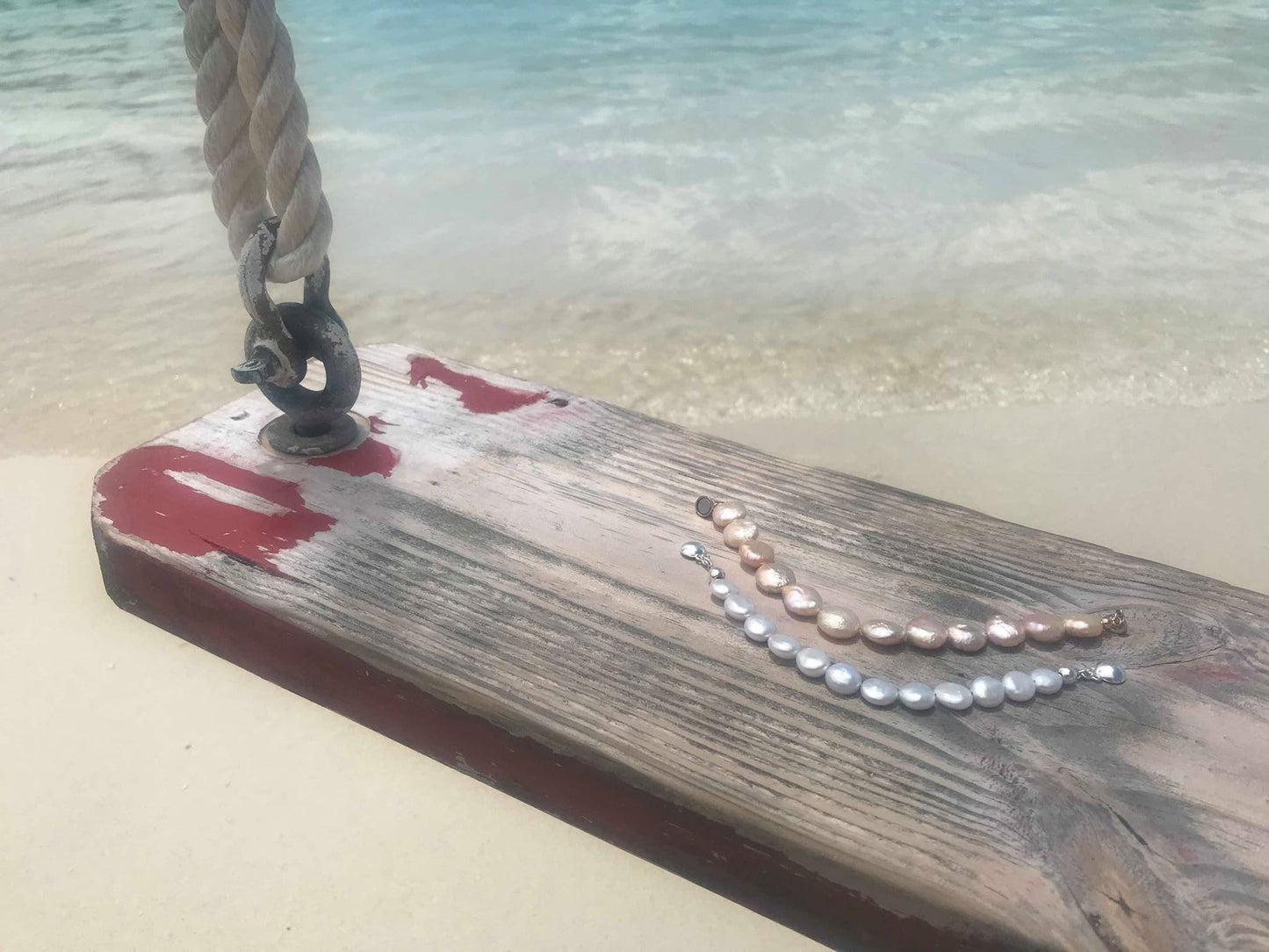 Pink Coin Pearl Bracelet in Sterling Silver