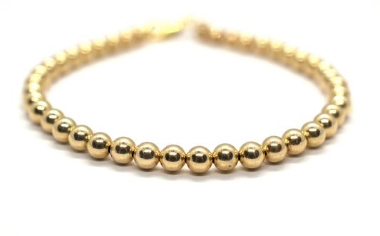 14K Gold Filled Bracelet, Yellow gold ball bracelet, Gold beaded bracelet, Gold bracelets for women.