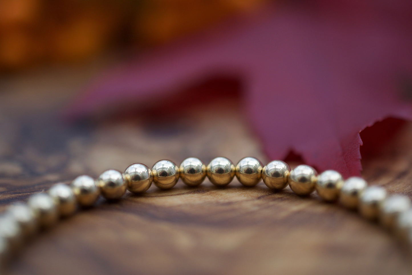 14K Gold Filled Bracelet, Yellow gold ball bracelet, Gold beaded bracelet, Gold bracelets for women.