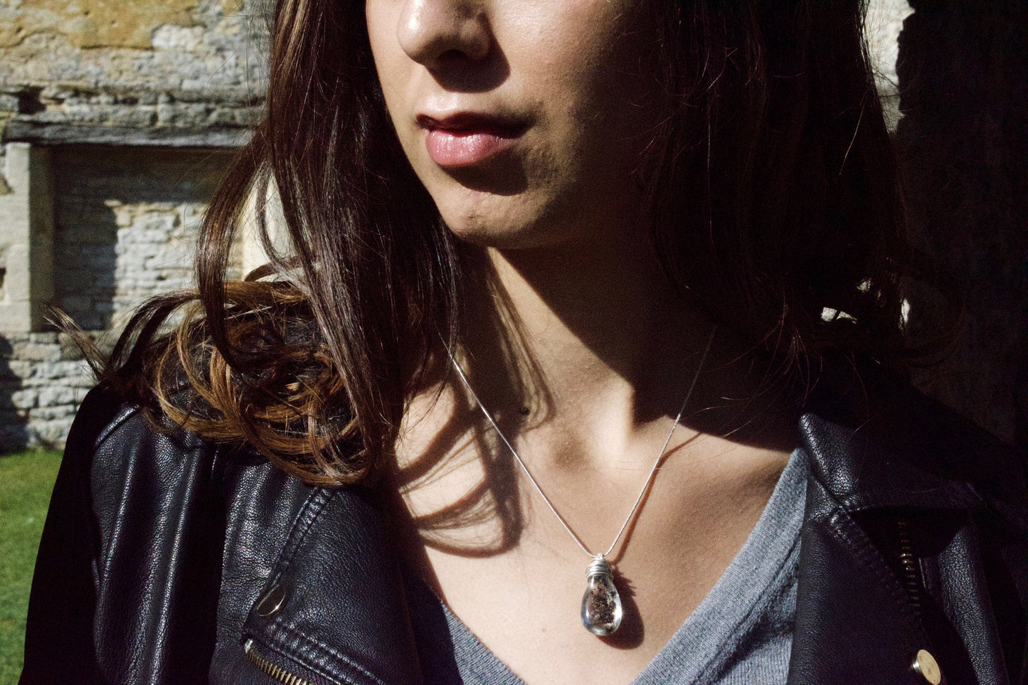 Phantom Quartz Necklace in Sterling Silver