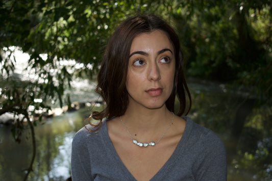 Grey Coin Pearl Necklace