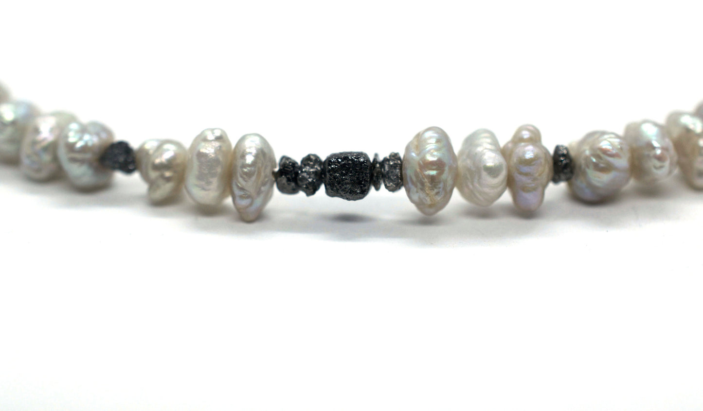 Raw Diamond & Freshwater Pearl Bracelet