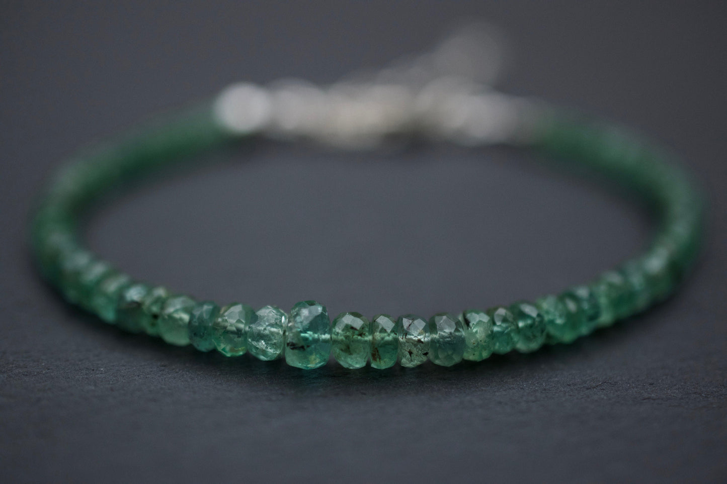 Natural Emerald Bracelet, Emerald Bead Bracelet, Emerald Green Bracelet