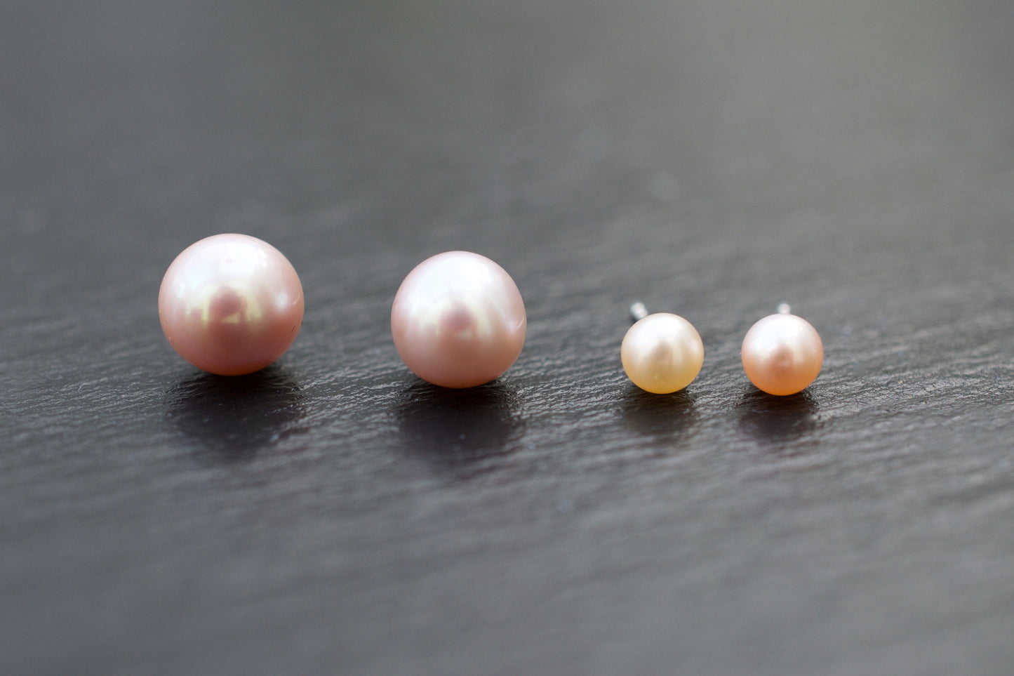 Pink Pearl Earrings in Sterling Silver