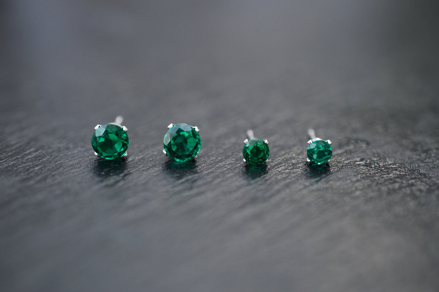 Lab Created Emerald Earrings in Sterling Silver or 14K Gold Filled, Emerald Statement Earrings, 14K Emerald Earrings