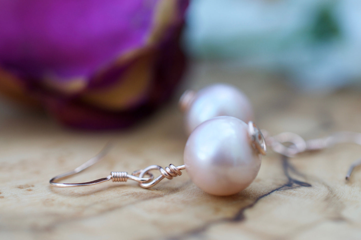 Pink Baroque Pearl Earrings