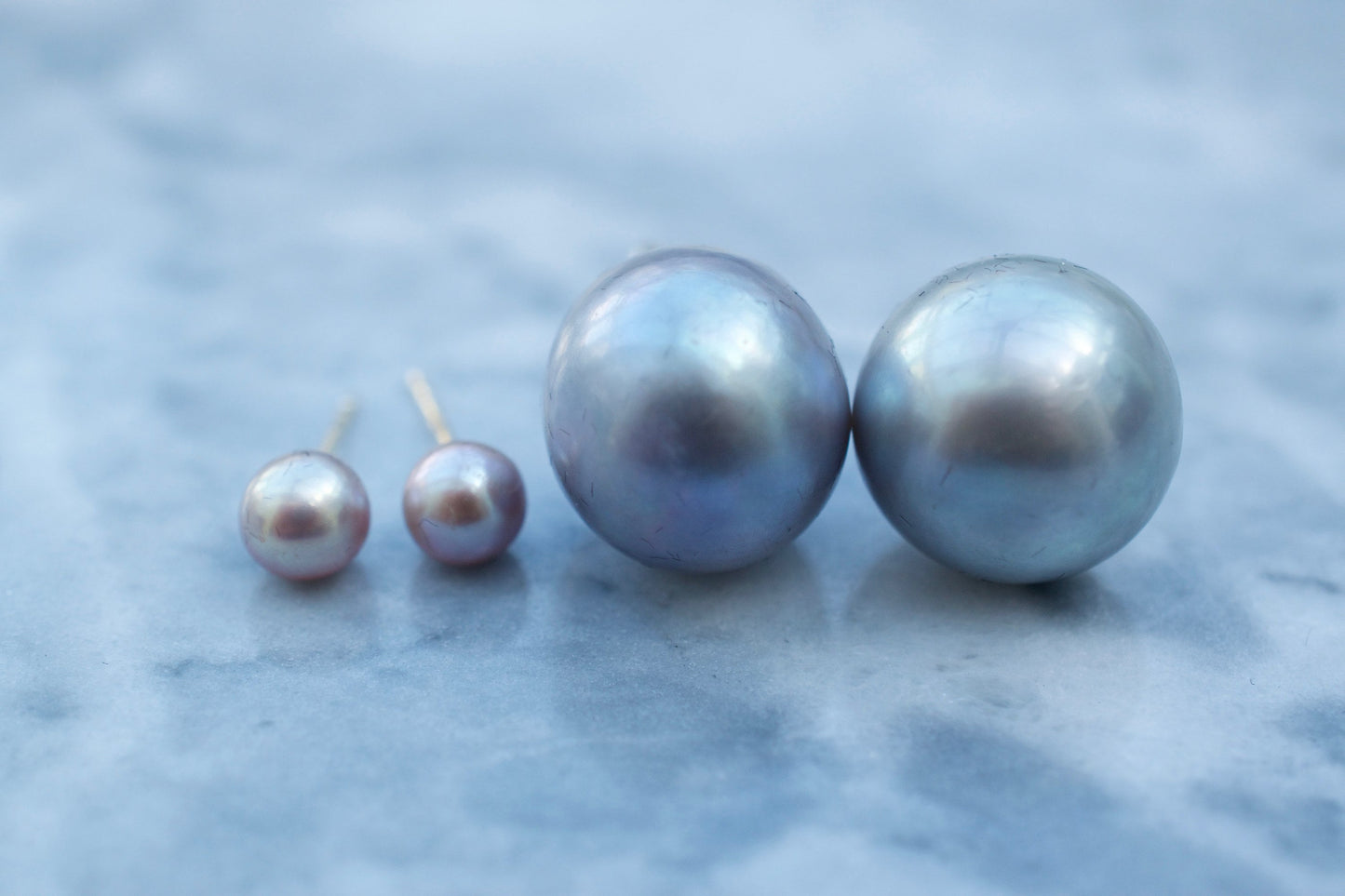 Grey Pearl Earrings in Sterling Silver or 14K Gold Filled