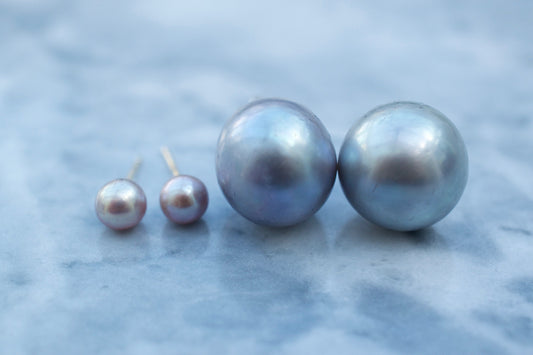 Grey Pearl Earrings in Sterling Silver or 14K Gold Filled
