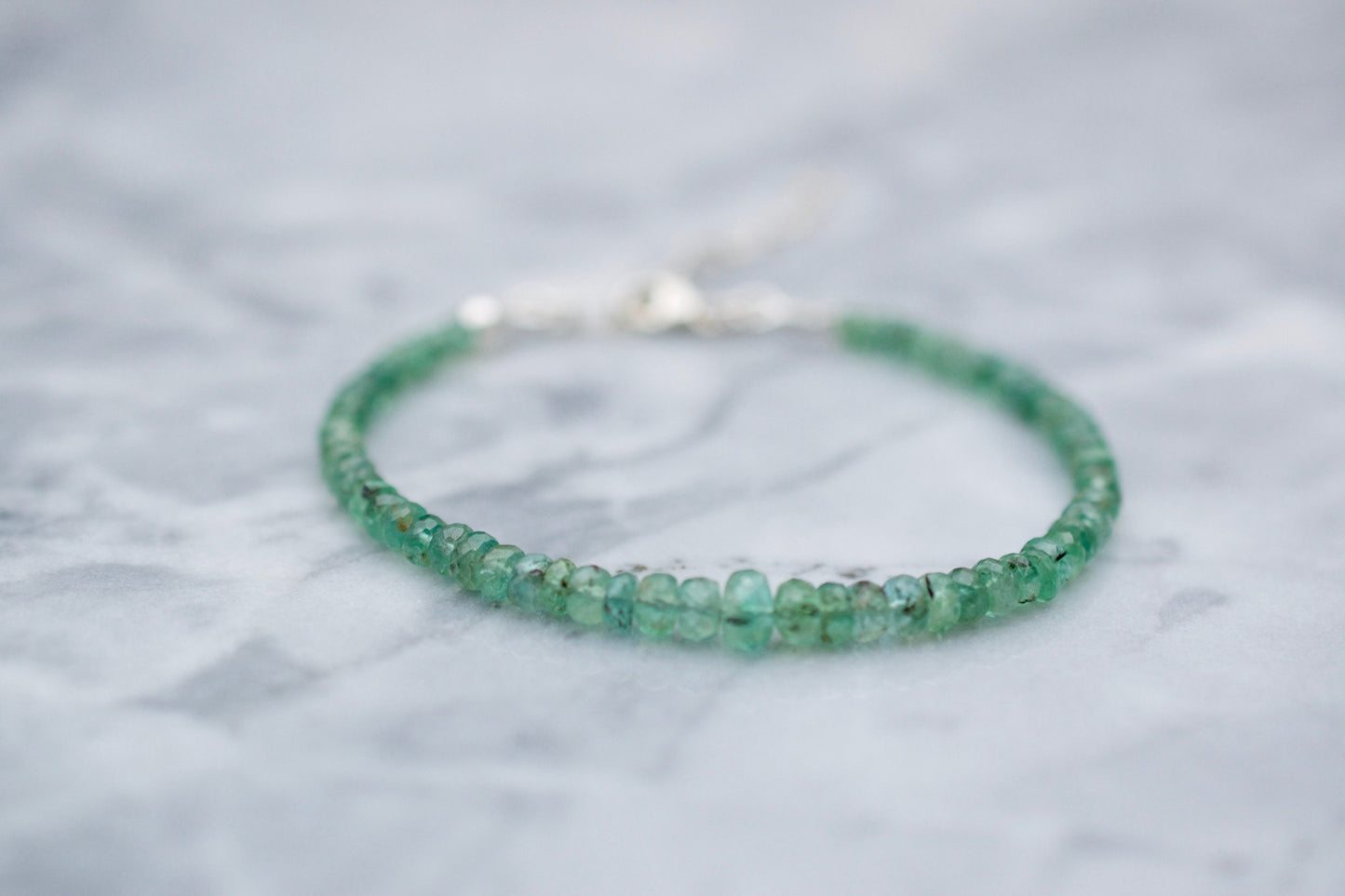 Natural Emerald Bracelet, Emerald Bead Bracelet, Emerald Green Bracelet