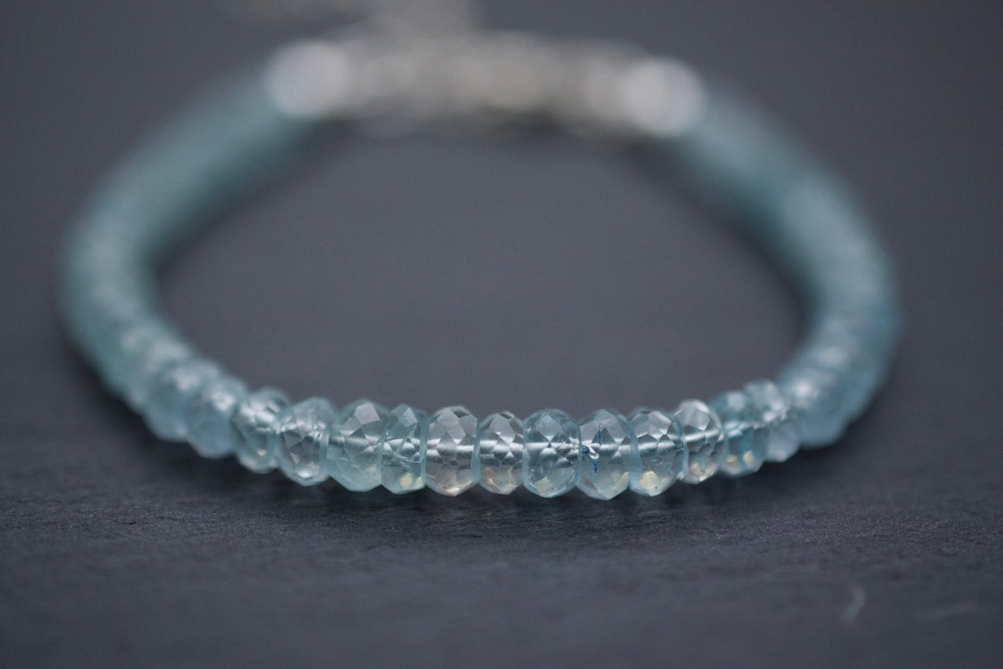 Aquamarine Sterling Silver Beaded Bracelet