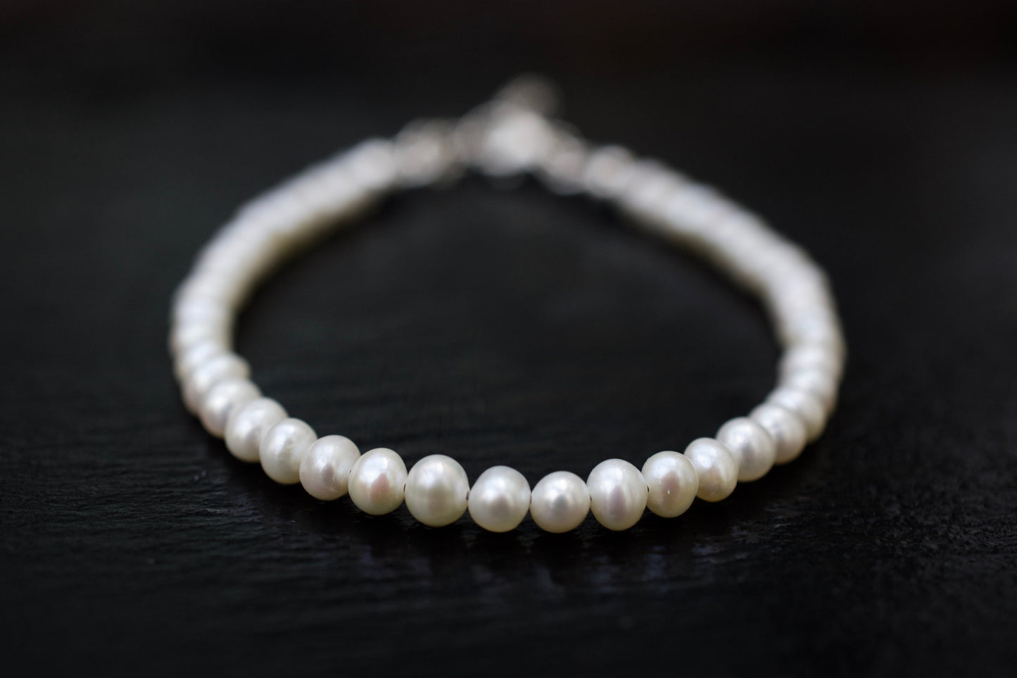 Tiny Pearl Bracelet in Sterling Silver