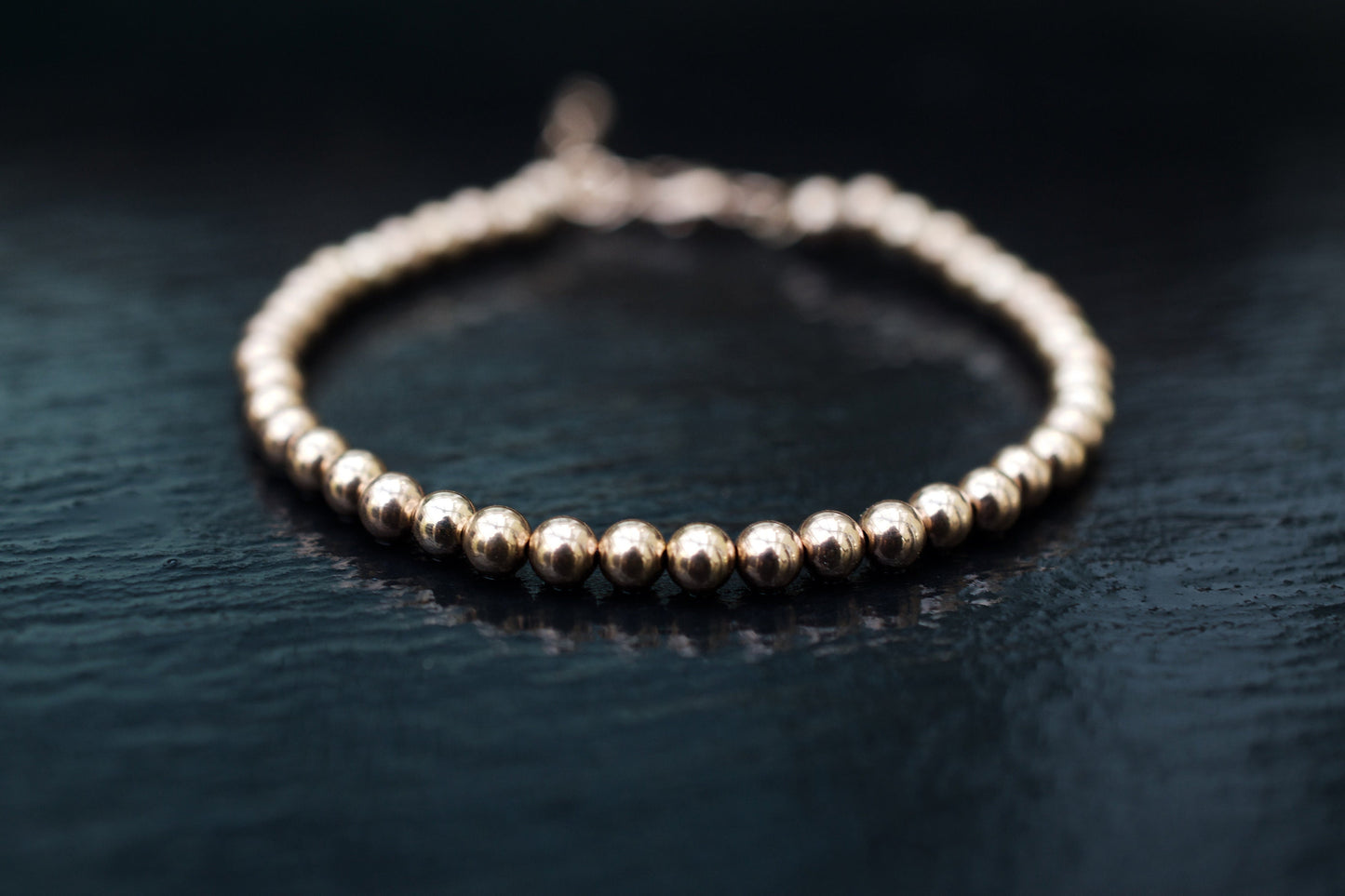 Rose Gold Beaded Bracelet, 14K Rose Gold Filled Bracelet