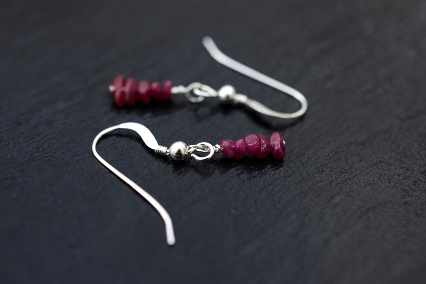Ruby Earrings in Sterling Silver