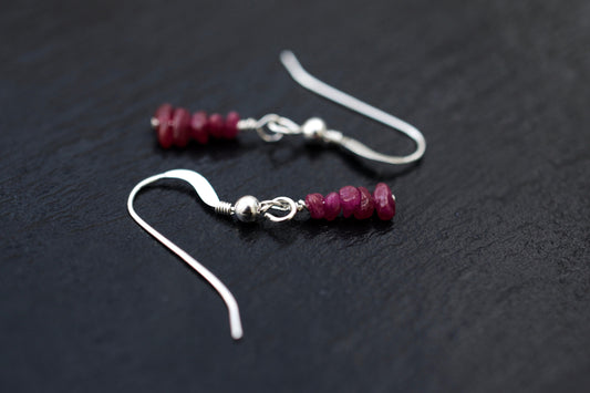 Ruby Earrings in Sterling Silver