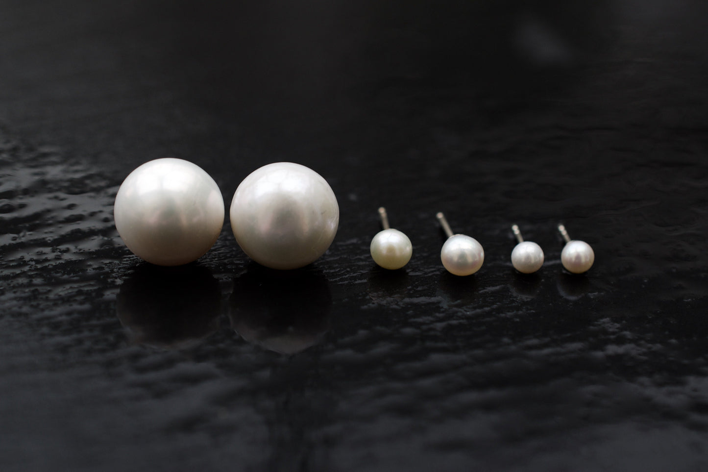 White Freshwater Pearl Stud Earrings in Sterling Silver