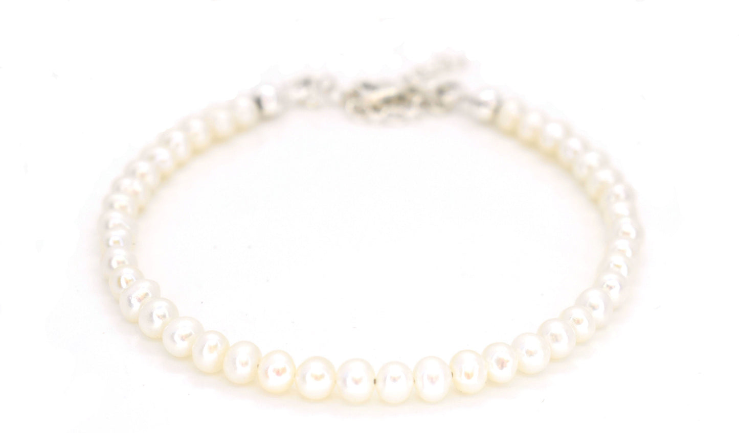 Tiny Pearl Bracelet in Sterling Silver