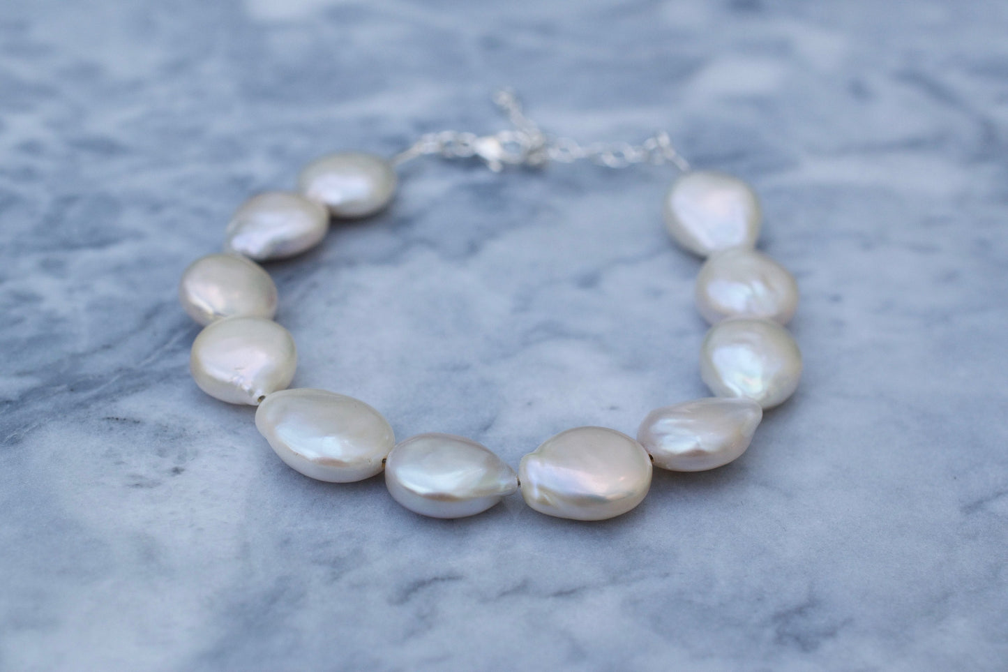 White Coin Pearl Bracelet