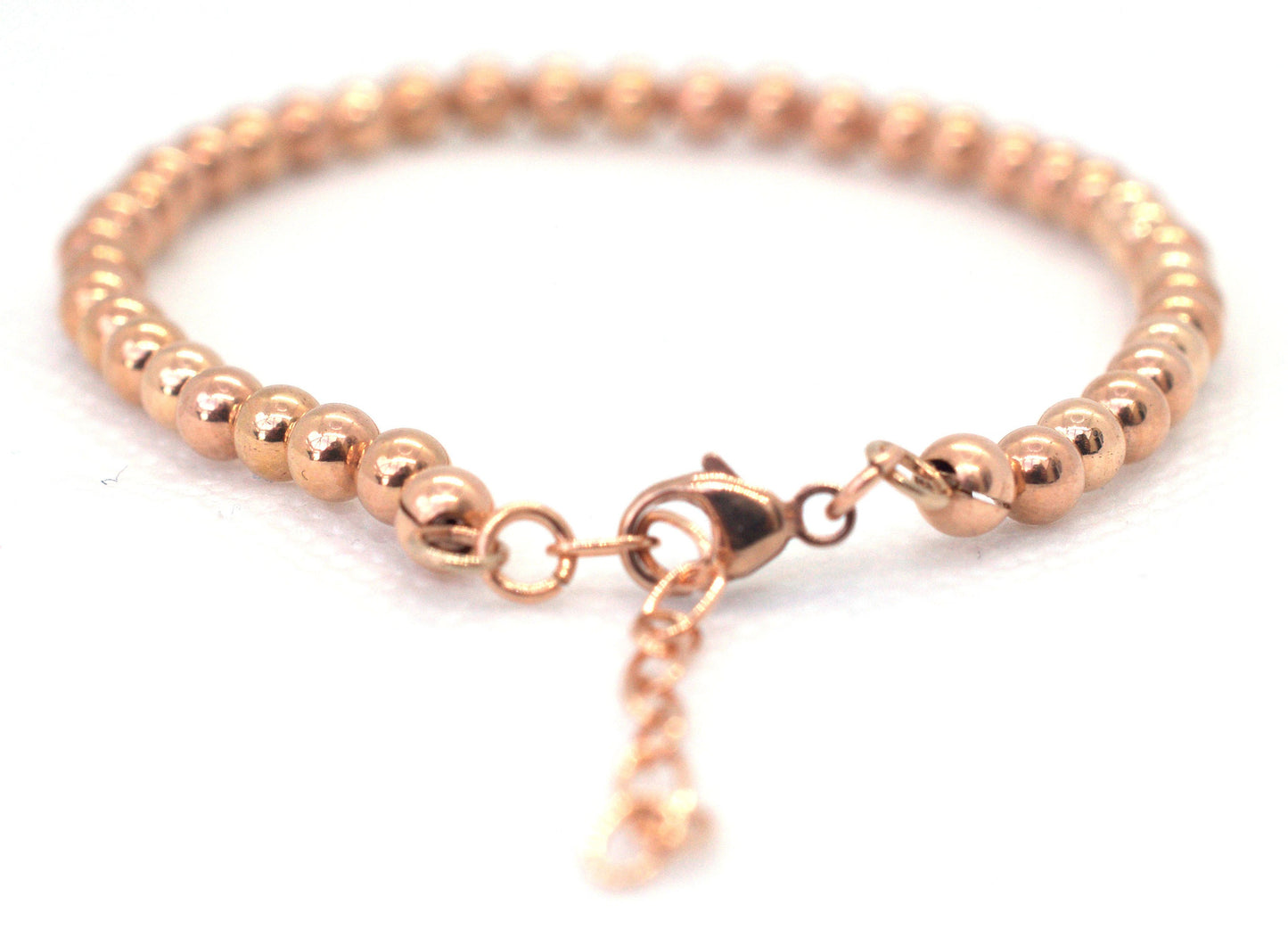 Rose Gold Beaded Bracelet, 14K Rose Gold Filled Bracelet