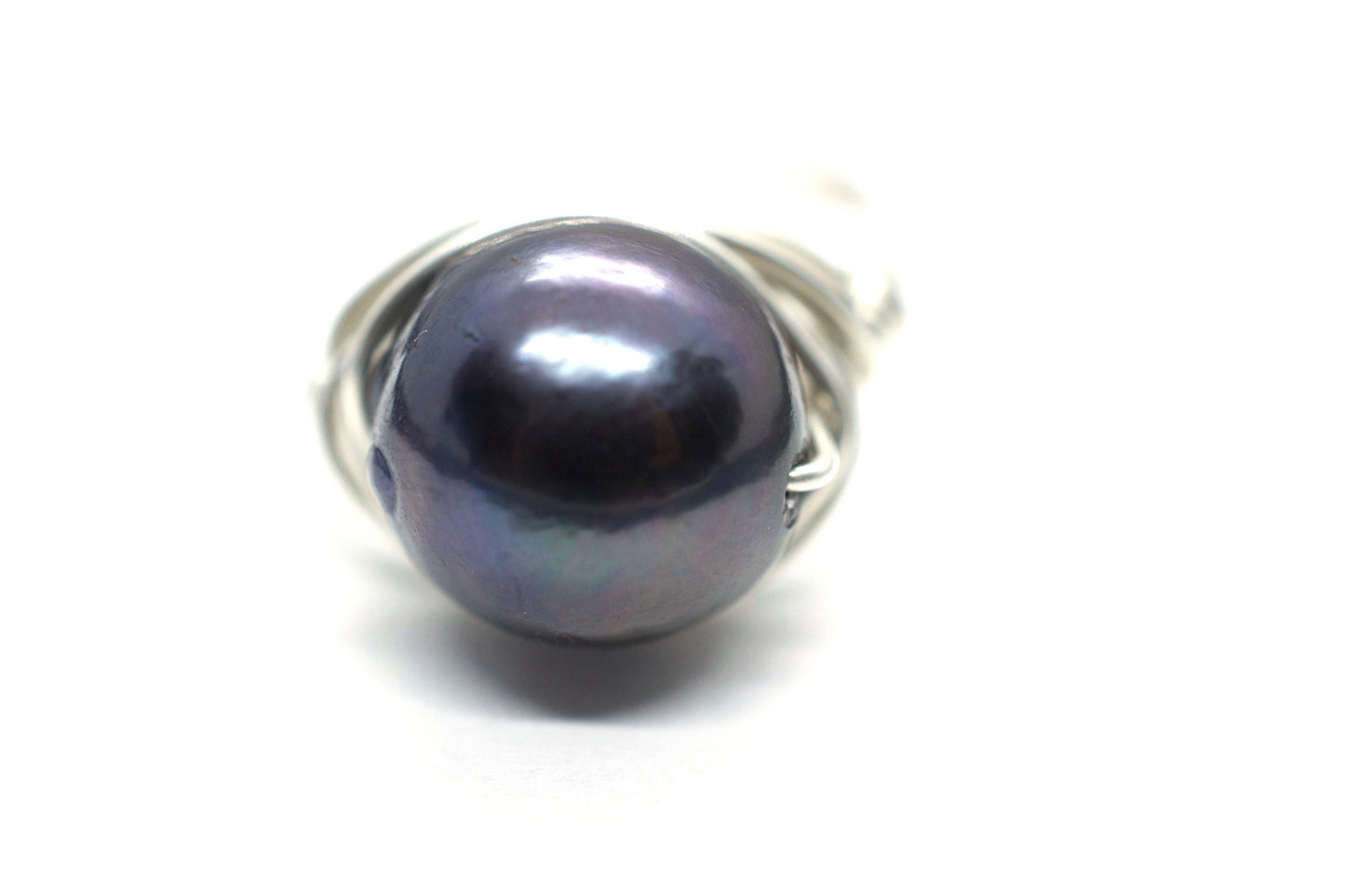 Black Pearl Ring in Sterling Silver