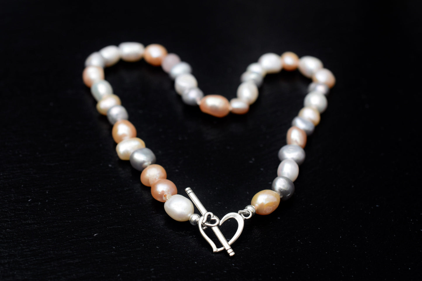 Pearl and Gemstone Necklace, Freshwater Pearl & Morganite Necklace