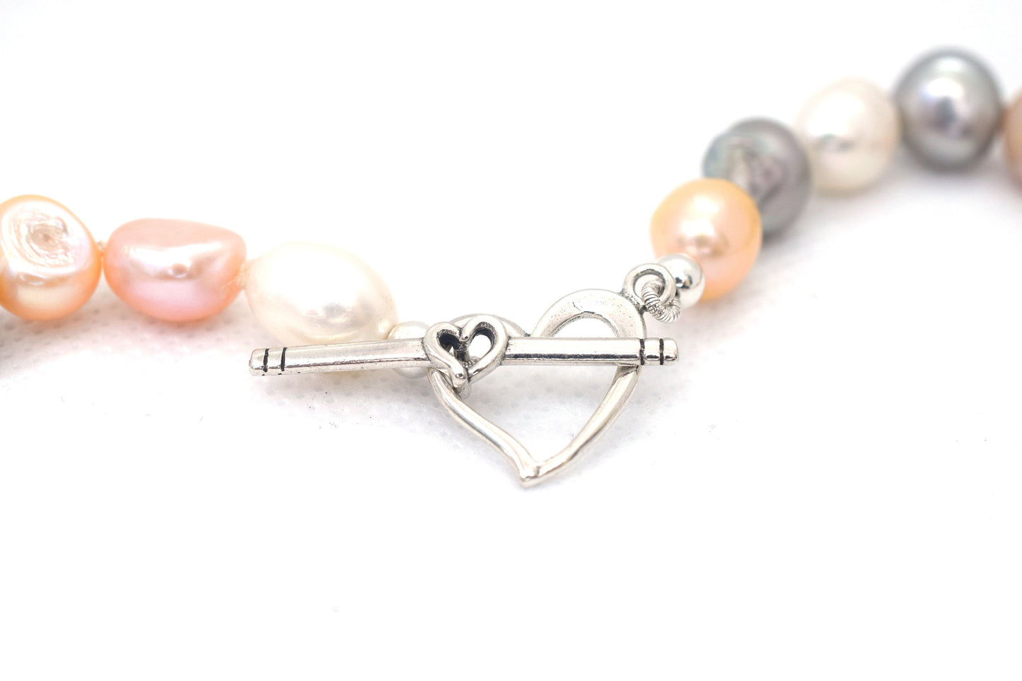 Pearl and Gemstone Necklace, Freshwater Pearl & Morganite Necklace