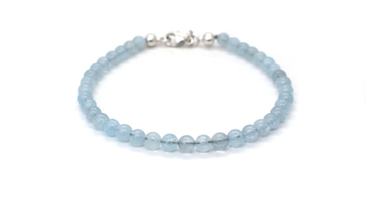 Blue Aquamarine Bracelet in Sterling Silver