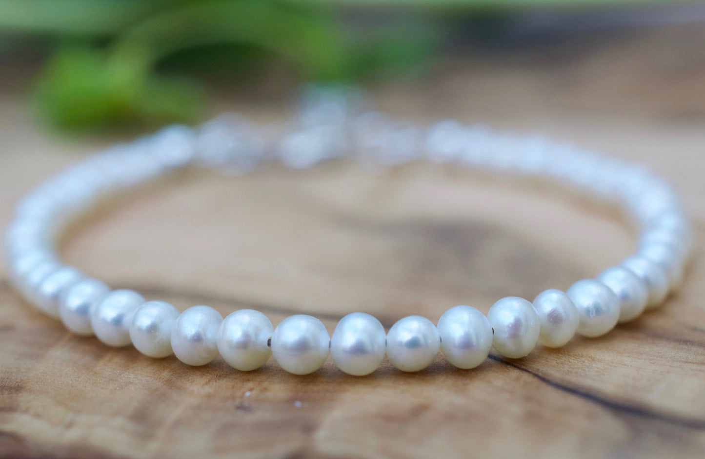Tiny Pearl Bracelet in Sterling Silver